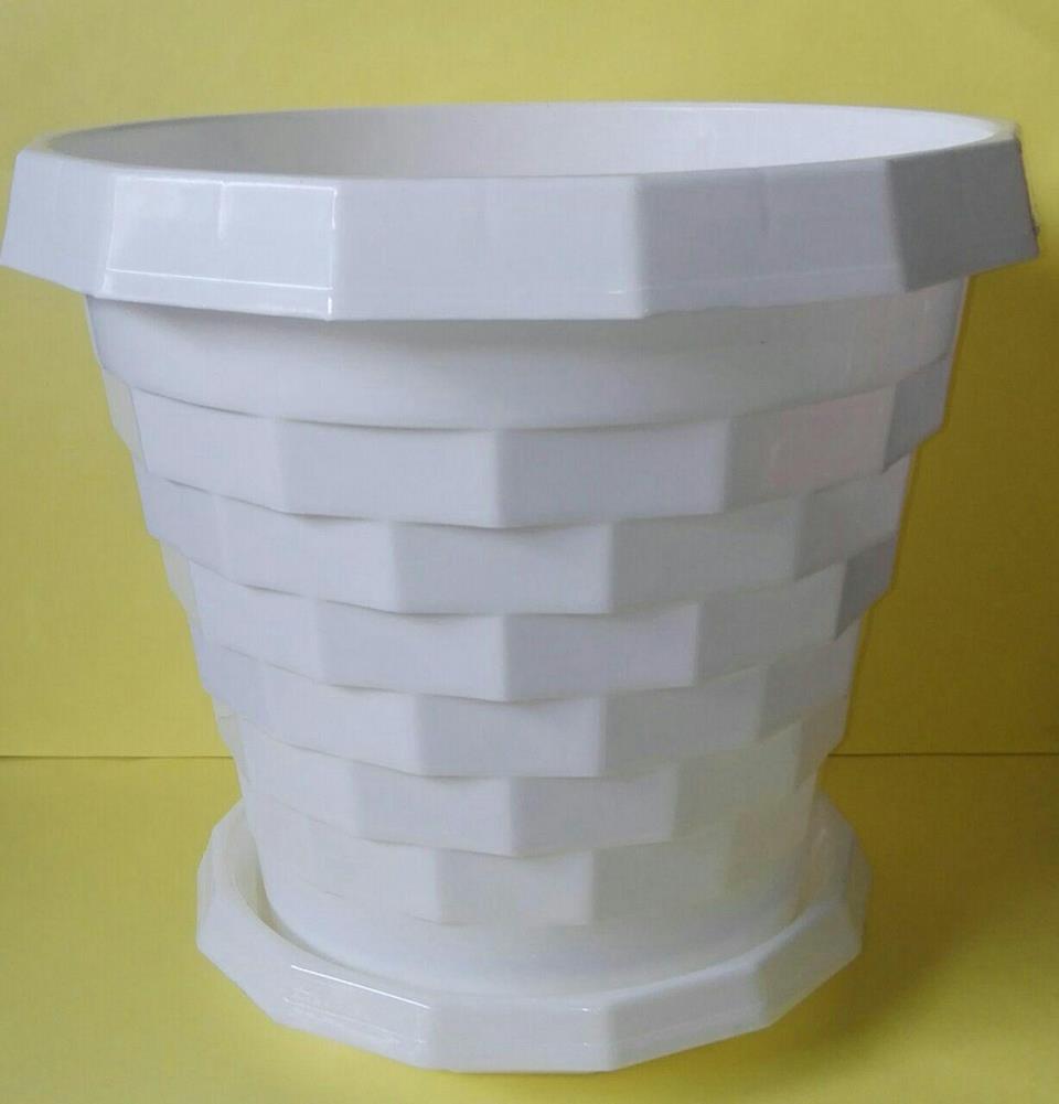تولید گلدان سفید پلاستیکی